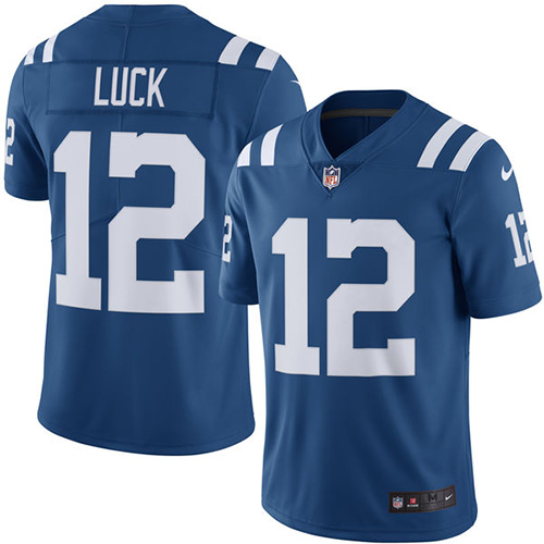 Indianapolis Colts 12 Limited Andrew Luck Royal Blue Nike NFL Youth Rush Vapor Untouchable Jersey